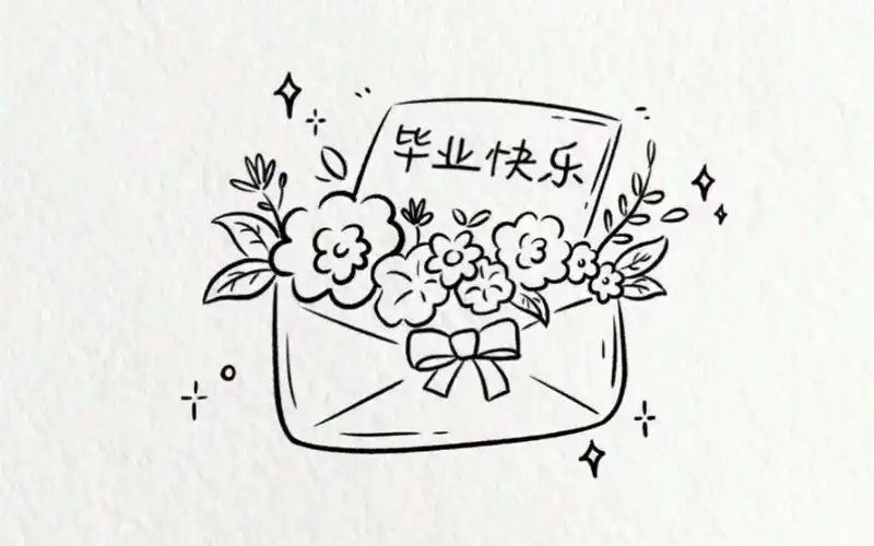 毕业季简笔画/祝毕业快乐!