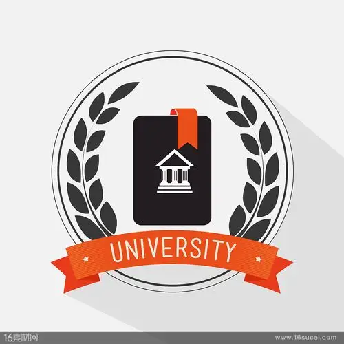 圆形白色橄榄枝学校logo矢量素材