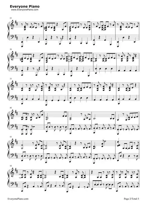 love song - bigbang五线谱预览2-钢琴谱(五线谱,双手简谱)免费下载