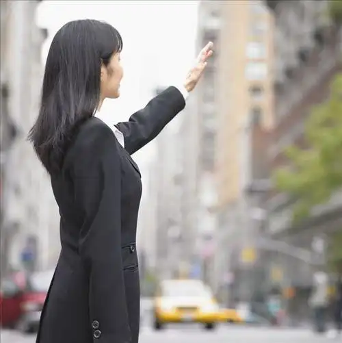 职业女性,招手,出租车