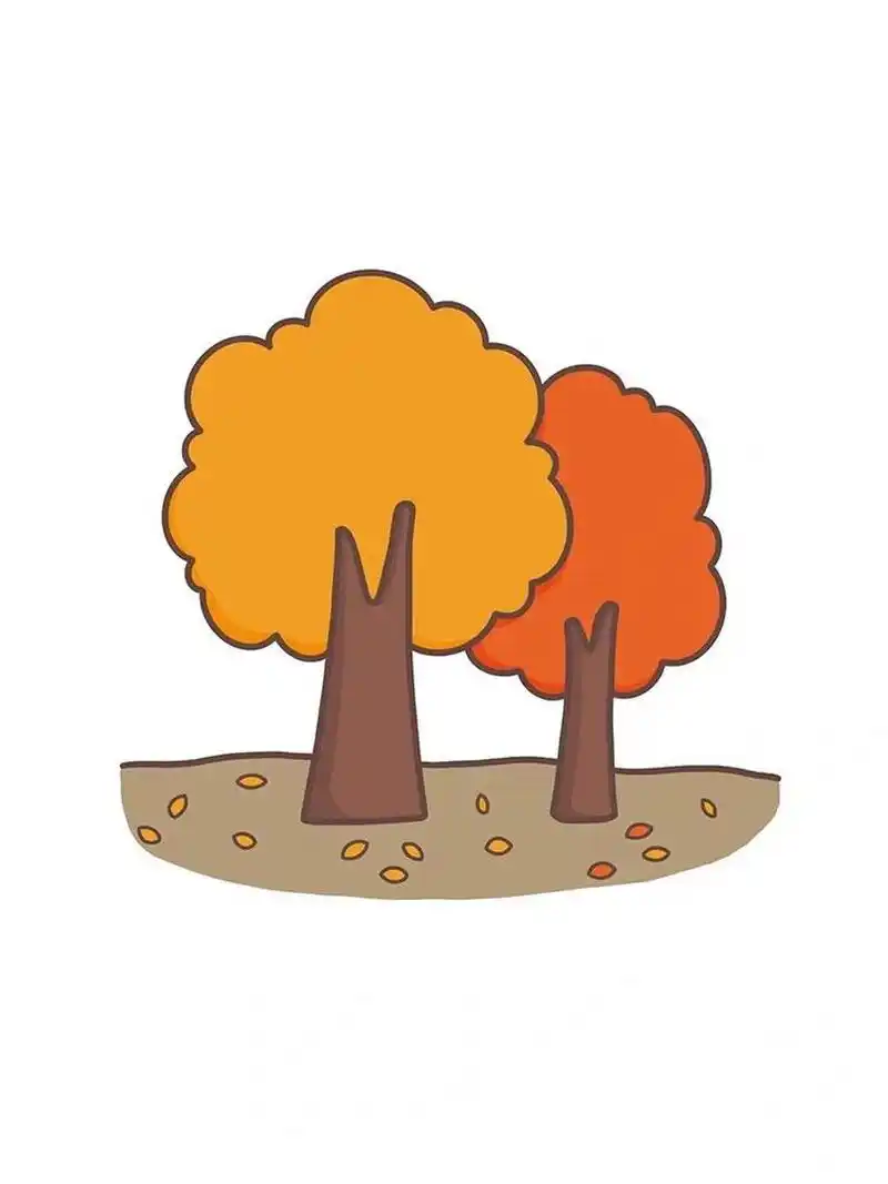 秋天的树简笔画