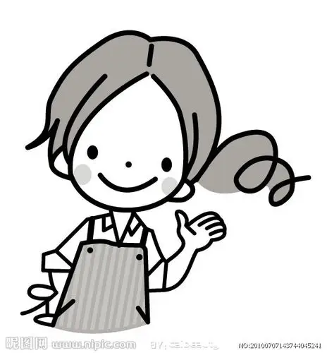 卡通小女孩招手图片