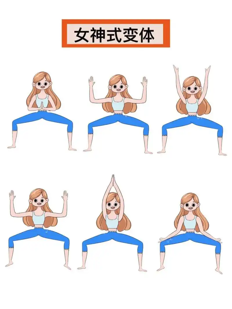 瑜伽插画|瑜伽体式精讲—女神式(持续更新) 口令词: 山式站姿准备