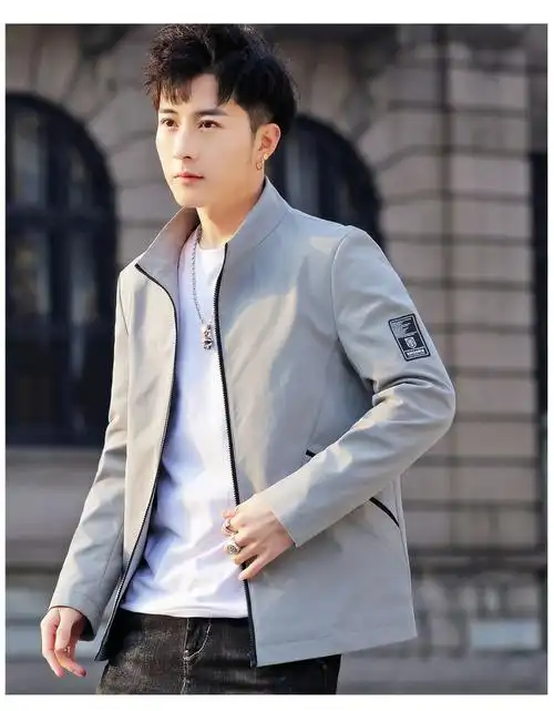 秋季夹克外套男2021新款外套男春秋季2021新款立领夹克男装春装潮流