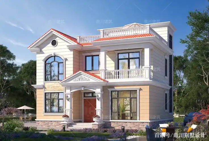 4套平坡屋顶结合的二层别墅,外观端庄有质感,农村建房高光时刻