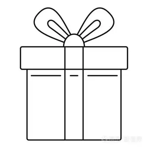 圣诞礼品盒图标, 轮廓样式插画-正版商用图片0tx2e1-摄图新视界