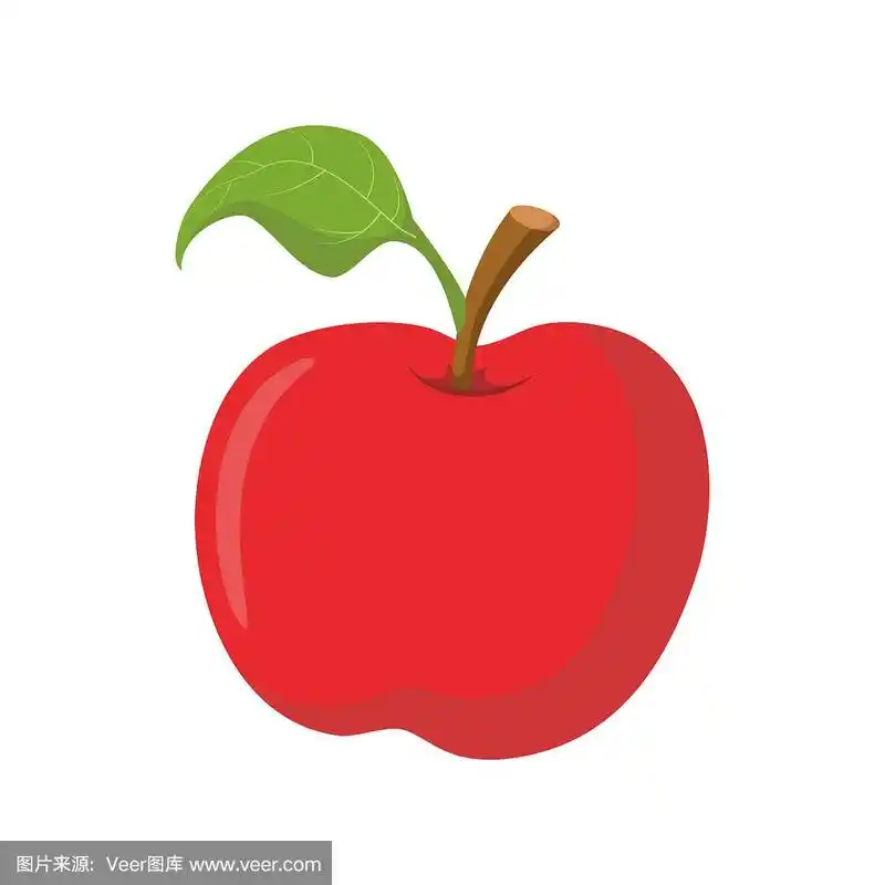 矢量插图的一个有趣的苹果在卡通风格.