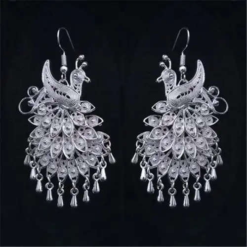 耳环贵州苗族苗银耳坠侗族少数少数民族民族风服装耳环