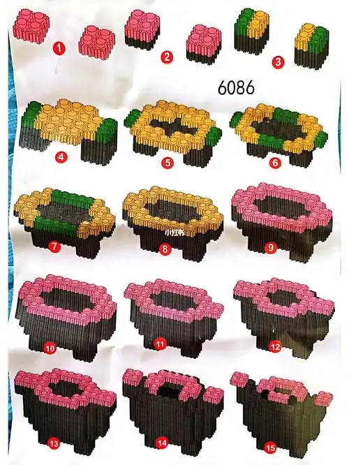 派大星积木图纸#小颗粒积木  #积木图纸