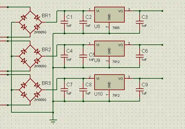 protues中7805,7815稳压电路中的电容容量有啥要求?作用是啥?