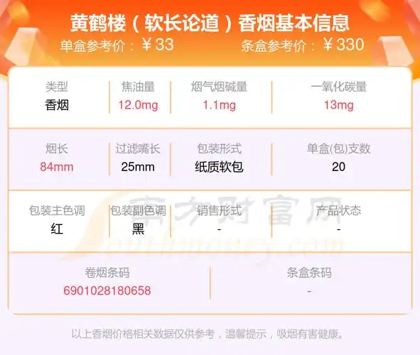 2024年黄鹤楼软长论道多少钱一包黄鹤楼香烟价格表