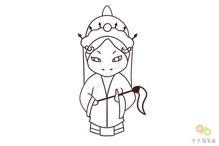 京剧《生死恨》 韩玉娘简笔画怎么画_戏曲人物大全简笔画