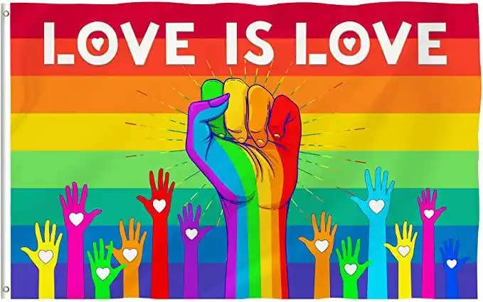 盆景树骄傲旗帜 3x5 英尺,双面*骄傲彩虹旗,lgbt love is love lgbtq