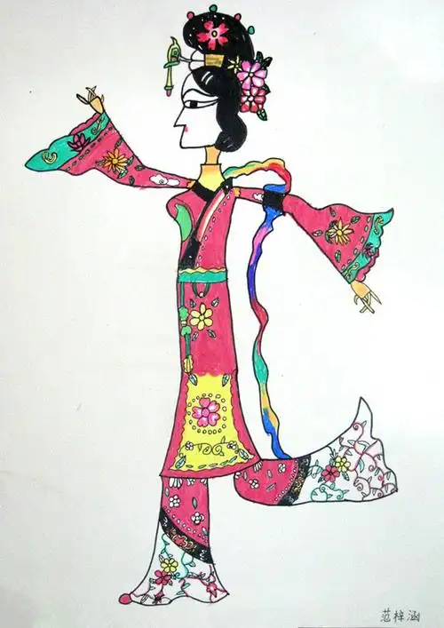 【转载】6-7岁学生作品—水彩《皮影》