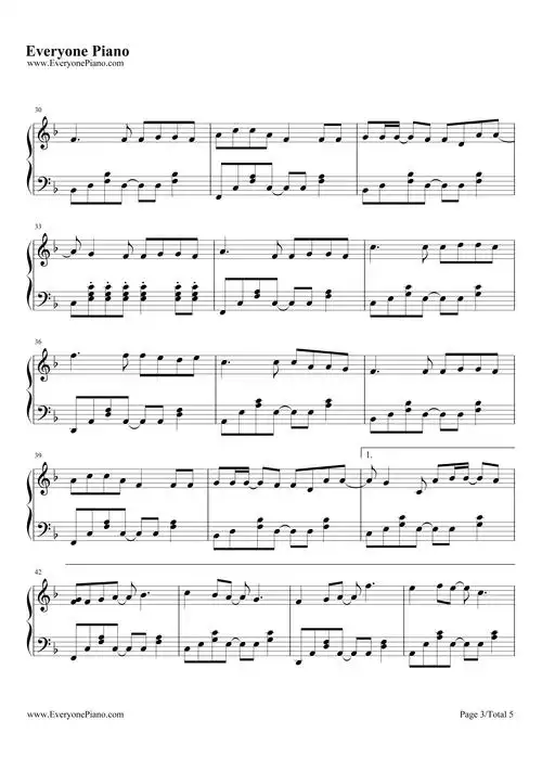 有何不可-许嵩五线谱预览3-钢琴谱文件(五线谱,双手简谱,数字谱,midi