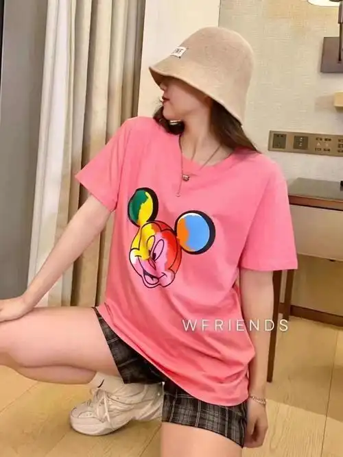 韩版宽松显瘦米奇图案圆领时尚短袖t恤女