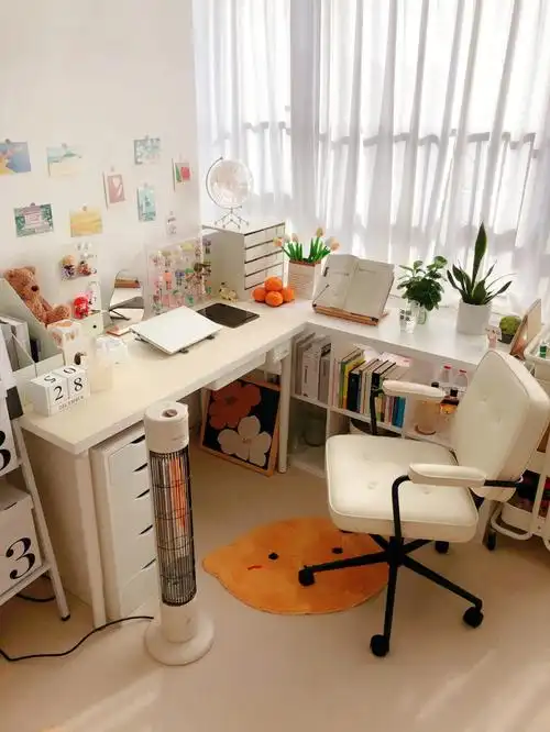 书桌布置75靠窗l型书桌78独居女孩的温暖港湾