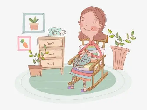 妈妈织毛衣