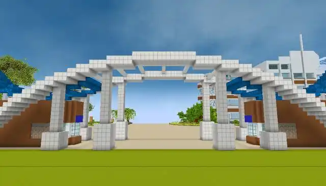 使用帕拉卡(paracraft)搭建的学校大门