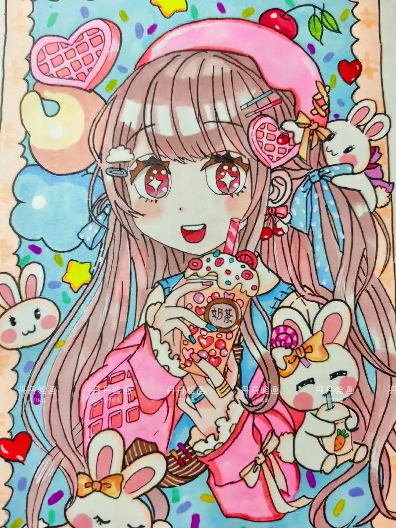马克笔手绘.冬天里的的第一杯奶茶#动漫 #抖音图文来了 # - 抖音