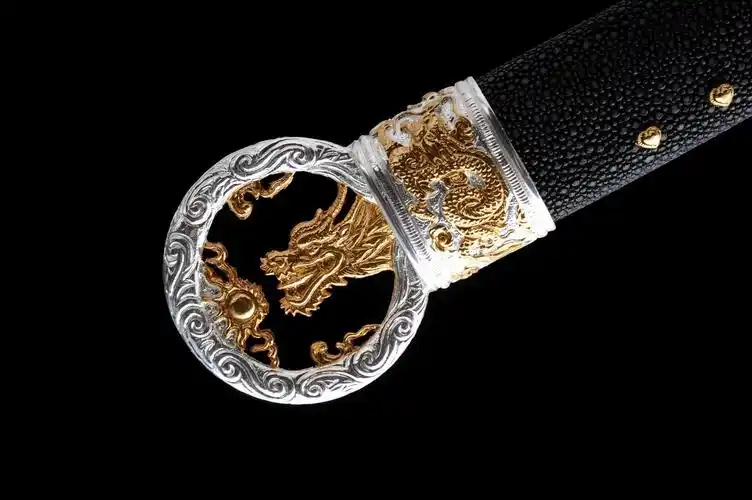 刀剑毛铁草钢环首刀传统夹钢真鱼皮唐横刀鎏金防身宝剑未开刃