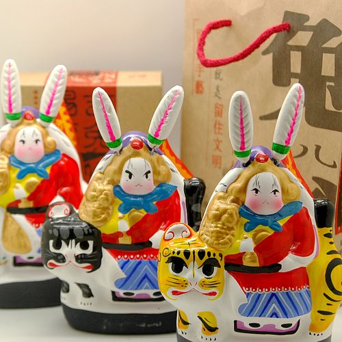 兔儿爷泥塑摆件北京旅游纪念品特色中国国风小礼泥人