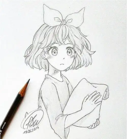 铅笔手绘动漫人物欣赏铅笔画动漫人物临摹素材