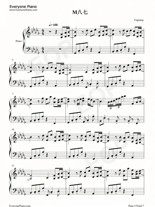 钢琴谱米津玄师m八七新奥特曼主题曲