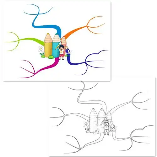 温妤wxpyu a4思维导图空白模板 儿童思维树练习册纸质语文数学英语