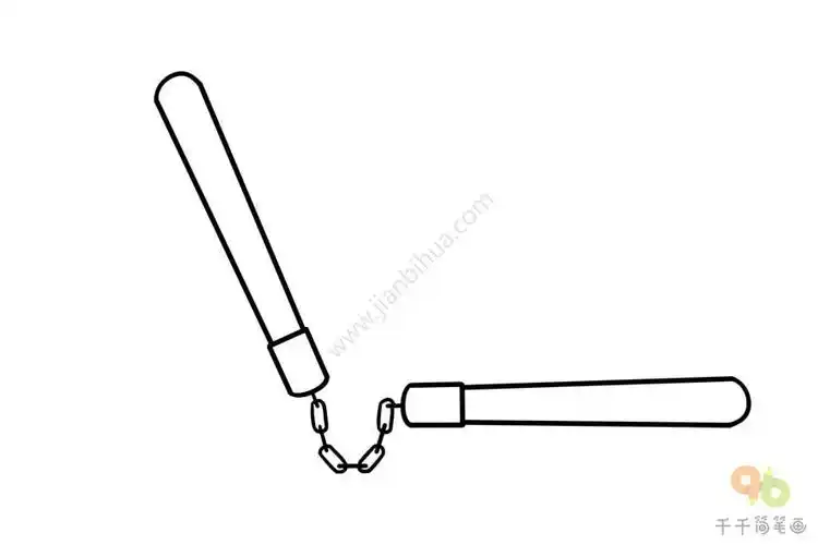 酷酷的双节棍简笔画图片大全简单易画