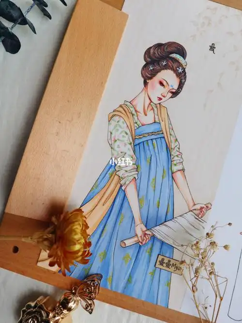 马克笔手绘唐朝贵妇