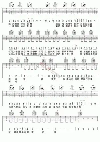 周杰伦周杰伦菊花台高清版吉他谱