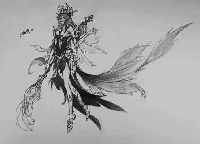 临摹了王者荣耀王昭君的凤凰于飞设计稿