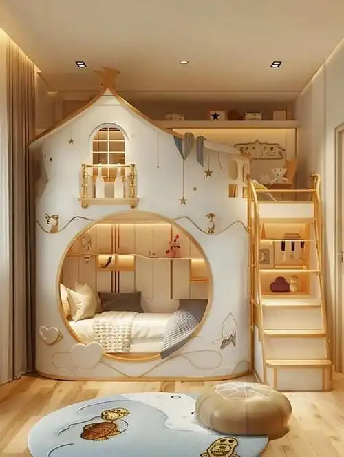 哎呀,看到这几张图片,我仿佛已经感受到了那个温馨舒适的儿童卧室!