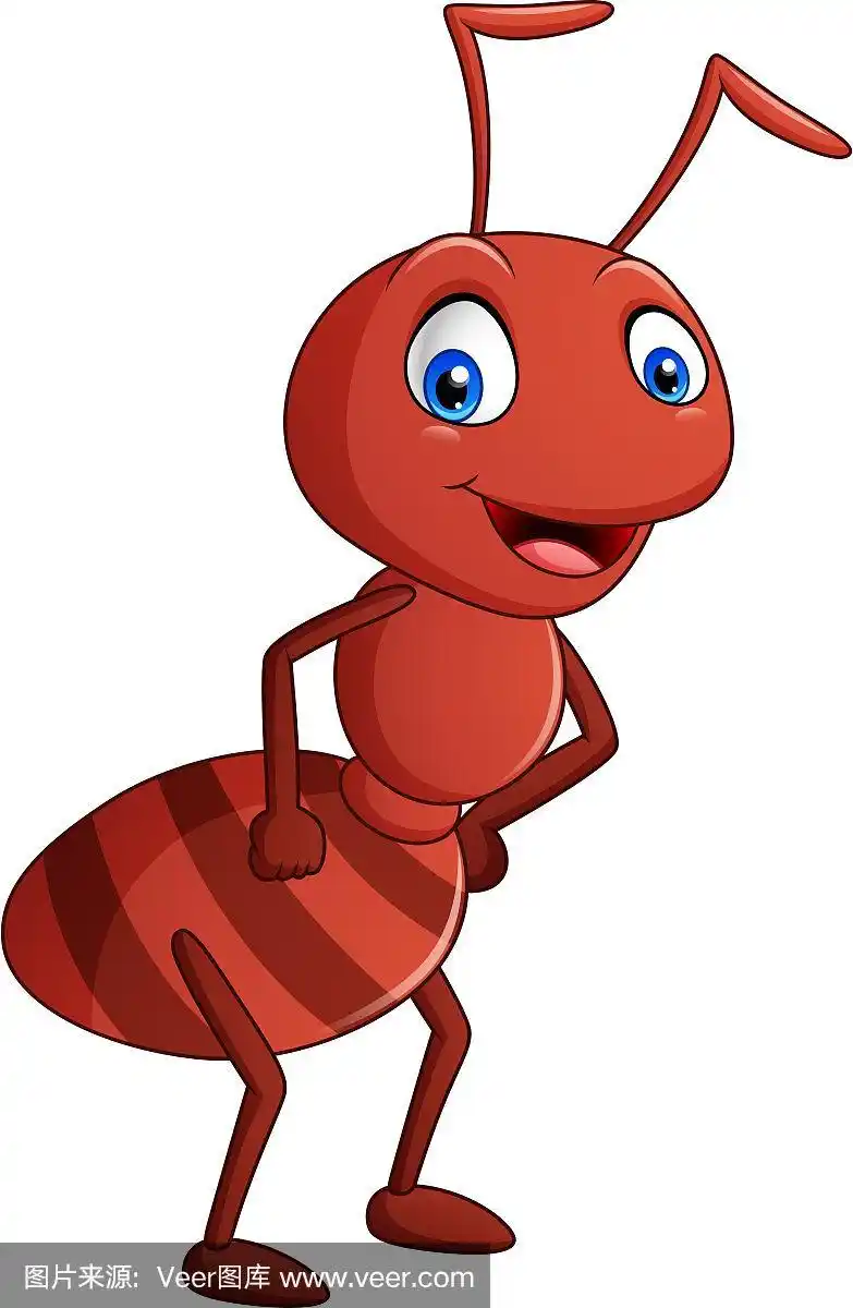 蚂蚁,可爱的,卡通,背景分离,野生动物