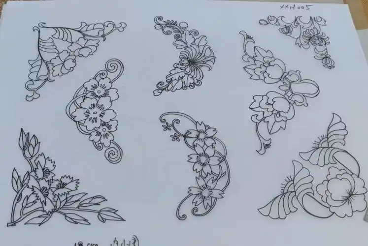 手工刺绣图纸 手绘图稿打印版图纸 a4打印纸质绣花图稿 小型图案