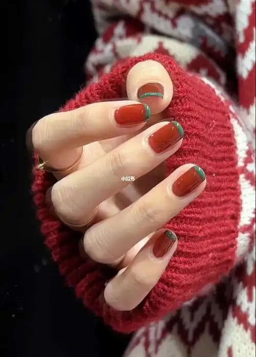 圣诞新年法式美甲