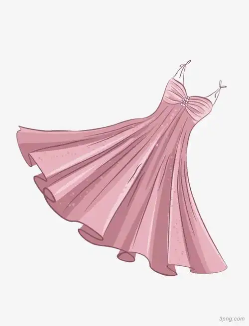 晚礼裙png素材透明免抠图片-卡通手绘