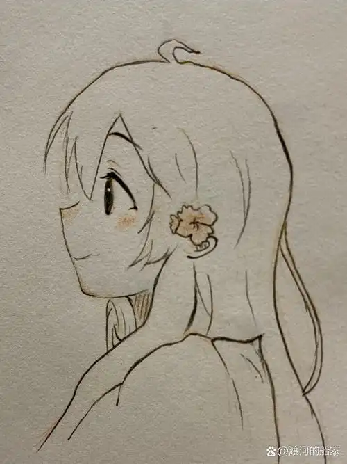 临摹|侧颜女孩简笔画～ 最近画女孩子上瘾了,90 今天画个侧脸小姐姐