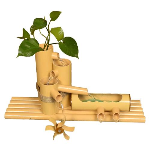 网红pvc仿竹子流水摆件 喷泉鱼缸石槽循环增氧过滤水车塑料竹