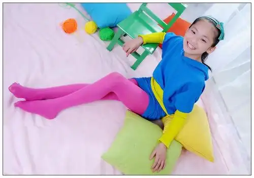 儿童连裤袜女童糖果色天鹅绒打底袜宝宝童袜春夏季薄款 丝袜