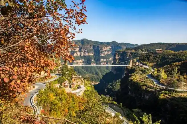 太行大峡谷红叶季##美好相对论#金秋的林州太行大峡谷好像进入了腋鲻