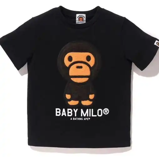 bape 潮牌儿童猴子短袖毛绒t恤卡通tee男女宝不包邮顺丰到付12/14