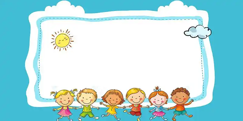 浅绿色简约卡通太阳云朵卡通孩子展板背景奖状背景