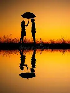 撑着雨伞的姑娘图片