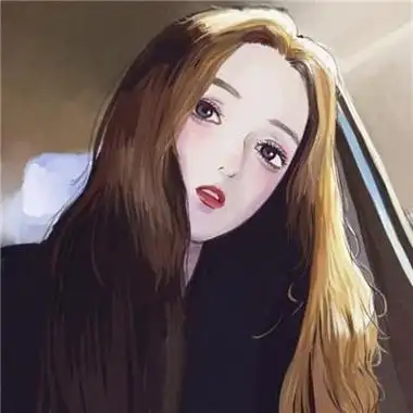 2021女手绘唯美头像中长卷发