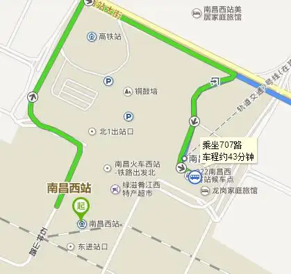 从南昌西站怎么到西湖区玉兰路云飞路口坐公交几路车,要换车吗?怎么
