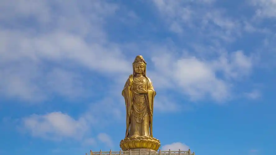 浙江普陀山南海观音像4k延时摄影_3840x2160_高清视频素材下载(编号