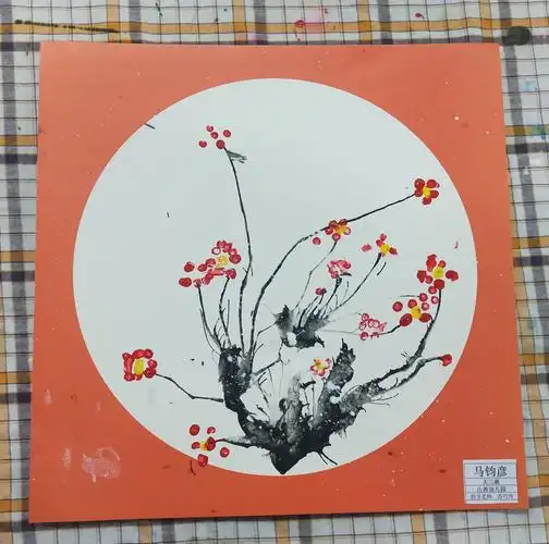 大三班美术活动《吹画梅花》