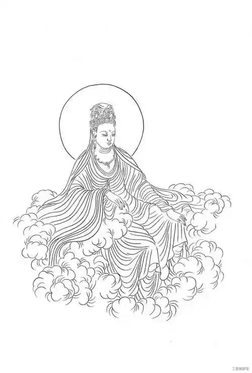 素材| 分享41幅观音宝像高清白描底稿